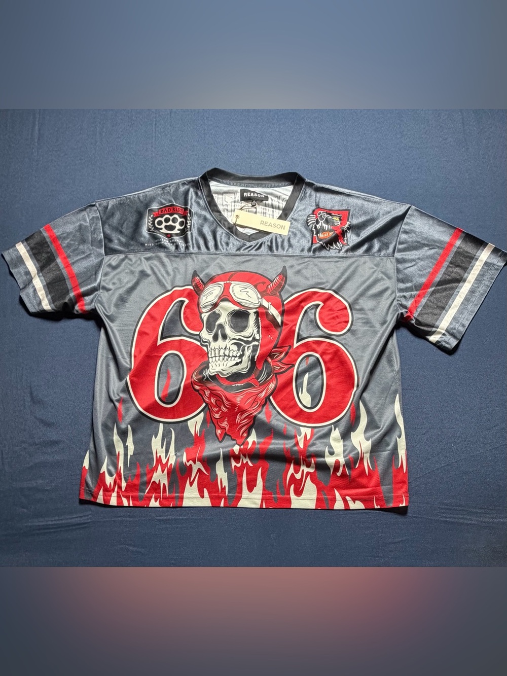 Polyester XL NWT REASON Graphic Football Jersey